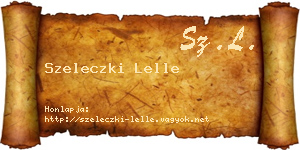 Szeleczki Lelle névjegykártya